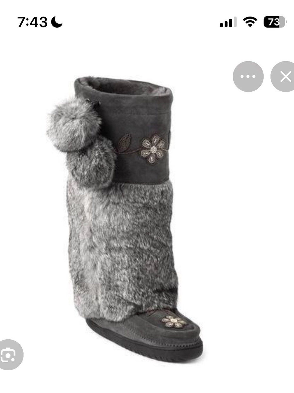 WATERPROOF TALL MÉTIS MUKLUK in gray made in USA